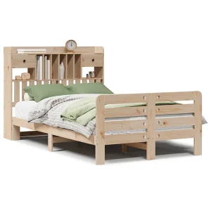 Bed met boekenkast zonder matras massief grenenhout 135×190 cm Bed met boekenkast zonder matras massief grenenhout 135×190 cm