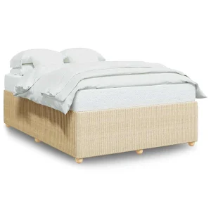 Bedframe zonder matras stof crèmekleurig 140×190 cm