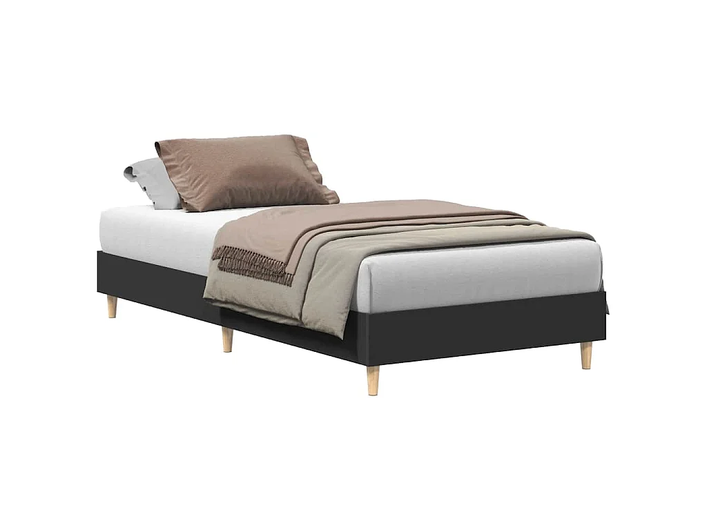 Bedframe zonder matras 75x190 cm spaanplaat zwart