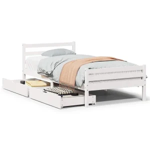 Bedframe zonder matras massief grenenhout wit 140×200 cm Bedframe zonder matras massief grenenhout wit 140×200 cm
