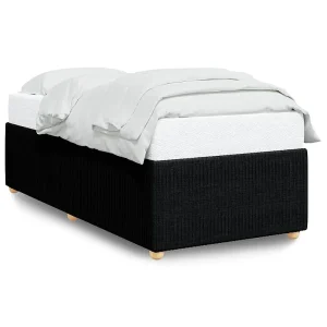 Bedframe zonder matras 90×190 cm stof zwart Bedframe zonder matras 90×190 cm stof zwart