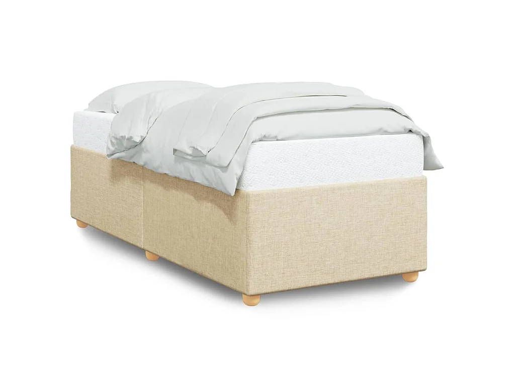 Bedframe zonder matras 90x190 cm stof crèmekleurig