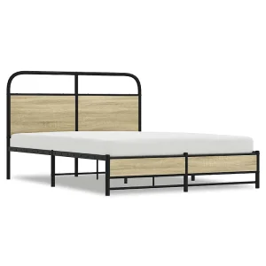 Bedframe zonder matras bewerkt hout sonoma eikenkleur 120x190cm Bedframe zonder matras bewerkt hout sonoma eikenkleur 120x190cm