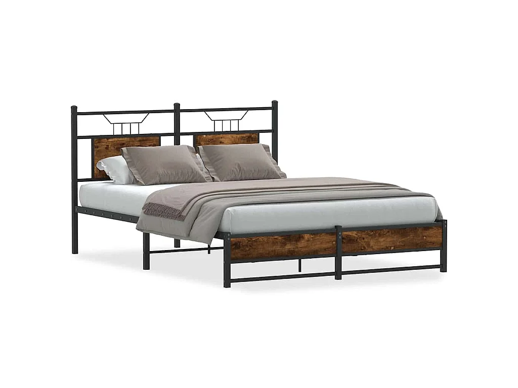 Bedframe zonder matras hout gerookt eikenkleurig 140x190 cm