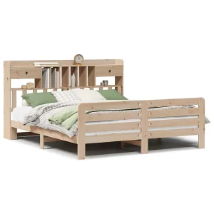 Bed met boekenkast zonder matras massief grenenhout 180×200 cm