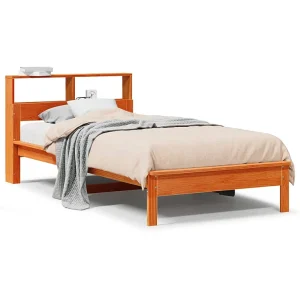 bed met boekenkast zonder matras grenenhout wasbruin 90×200 cm bed met boekenkast zonder matras grenenhout wasbruin 90×200 cm