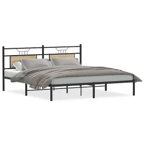 Bedframe zonder matras hout sonoma eikenkleurig 183×203 cm Bedframe zonder matras hout sonoma eikenkleurig 183×203 cm