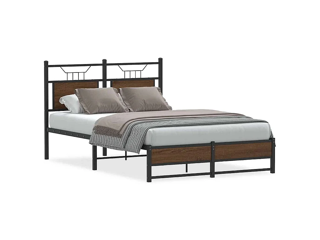 Bedframe zonder matras bewerkt hout bruin eikenkleur 120x200 cm