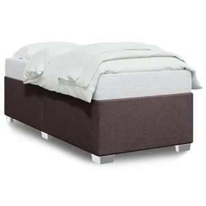 Bedframe zonder matras 80×200 cm stof donkerbruin Bedframe zonder matras 80×200 cm stof donkerbruin