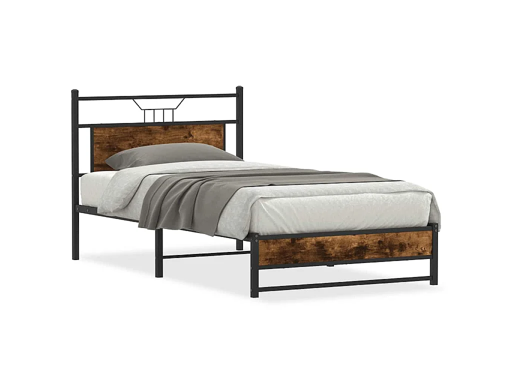 Bedframe zonder matras hout gerookt eikenkleurig 100x200 cm
