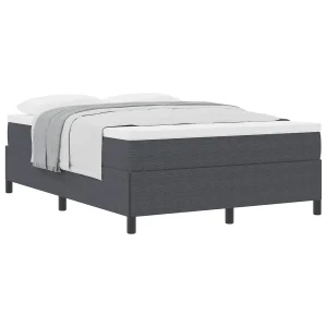 Boxspringbed Donkergrijs 160 x 200 cm Katoen Stof Boxspringbed Donkergrijs 160 x 200 cm Katoen Stof