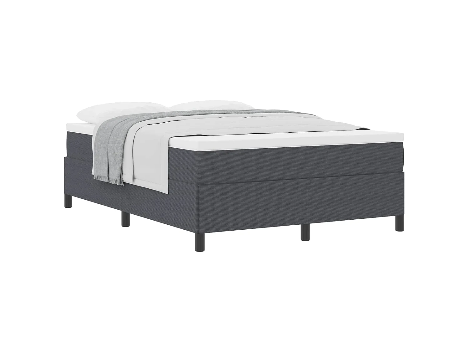 Boxspringbed Donkergrijs 160 x 200 cm Katoen Stof