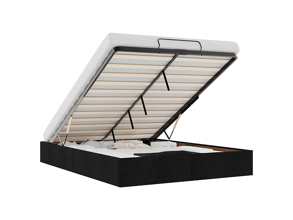 Bedframe zonder matras 140x190 cm stof zwart