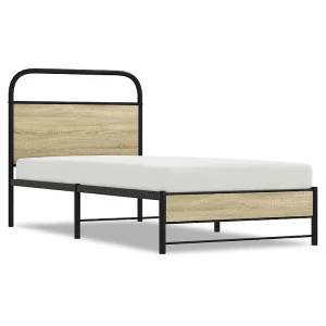 Bedframe zonder matras bewerkt hout sonoma eikenkleur 80×200 cm Bedframe zonder matras bewerkt hout sonoma eikenkleur 80×200 cm