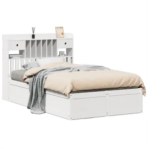 Bedframe zonder matras massief grenenhout wit 135×190 cm Bedframe zonder matras massief grenenhout wit 135×190 cm