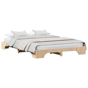 Bedframe Naturel 150 x 200 cm Massief grenenhout Bedframe Naturel 150 x 200 cm Massief grenenhout