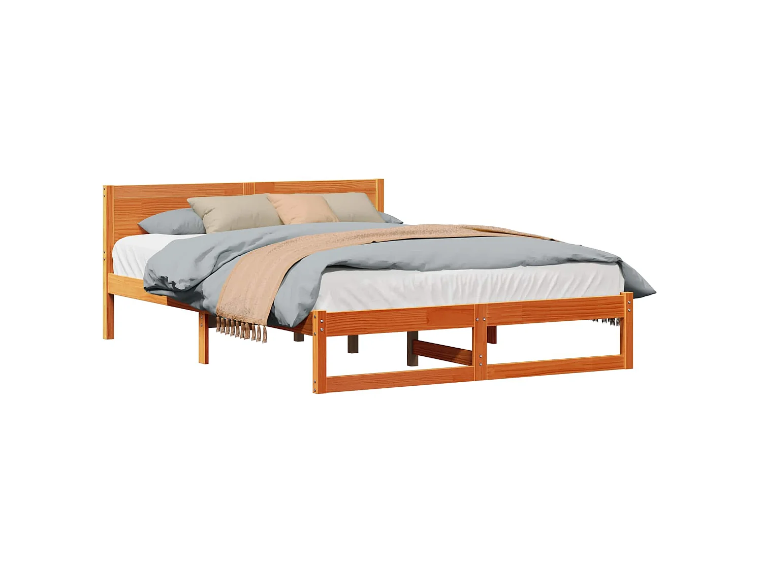 Bedframe Wasbruin 140 x 200 cm Massief grenenhout