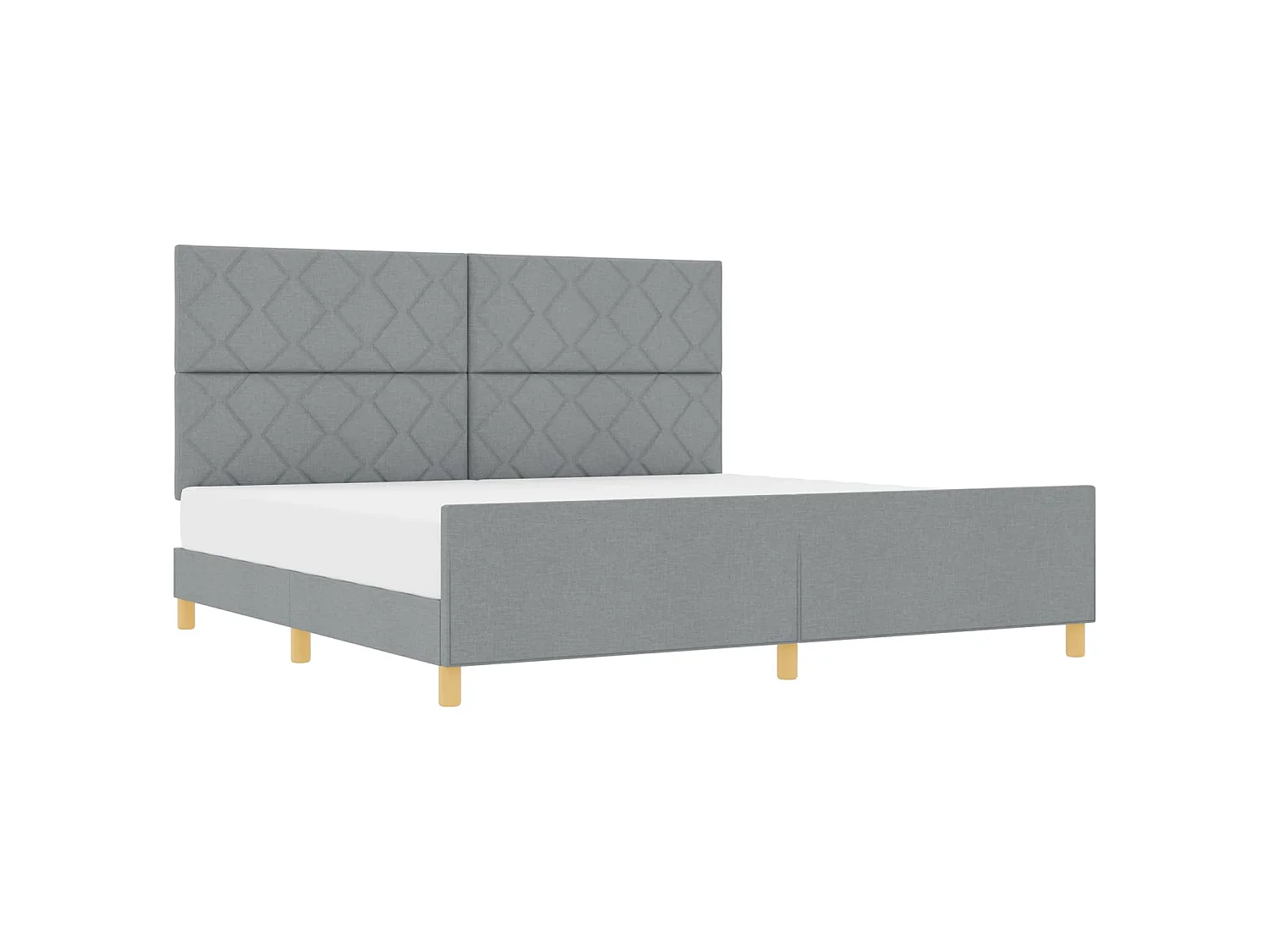Bedframe met hoofdeinde Lichtgrijs 200 x 200 cm Stof