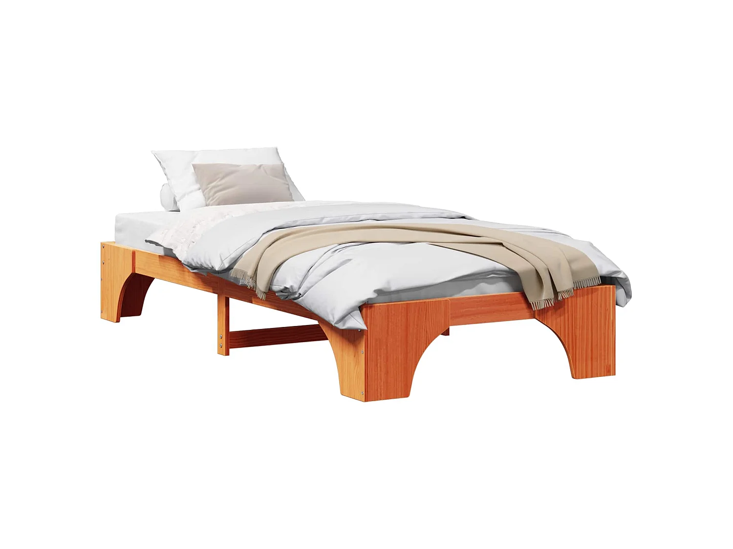 Bedframe Wasbruin 75 x 190 cm Massief grenenhout