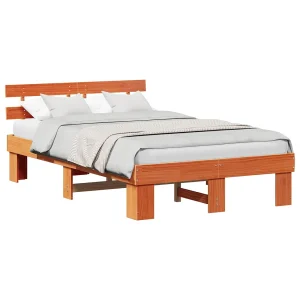 Bedframe Wasbruin 140 x 190 cm Massief grenenhout Bedframe Wasbruin 140 x 190 cm Massief grenenhout