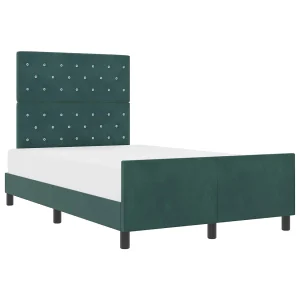 Boxspringbed met hoofdeinde Donkergroen 120 x 200 cm Fluweel Boxspringbed met hoofdeinde Donkergroen 120 x 200 cm Fluweel