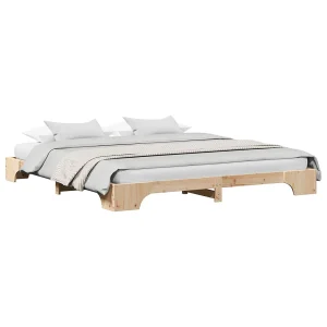 Bedframe Naturel 200 x 200 cm Massief grenenhout Bedframe Naturel 200 x 200 cm Massief grenenhout