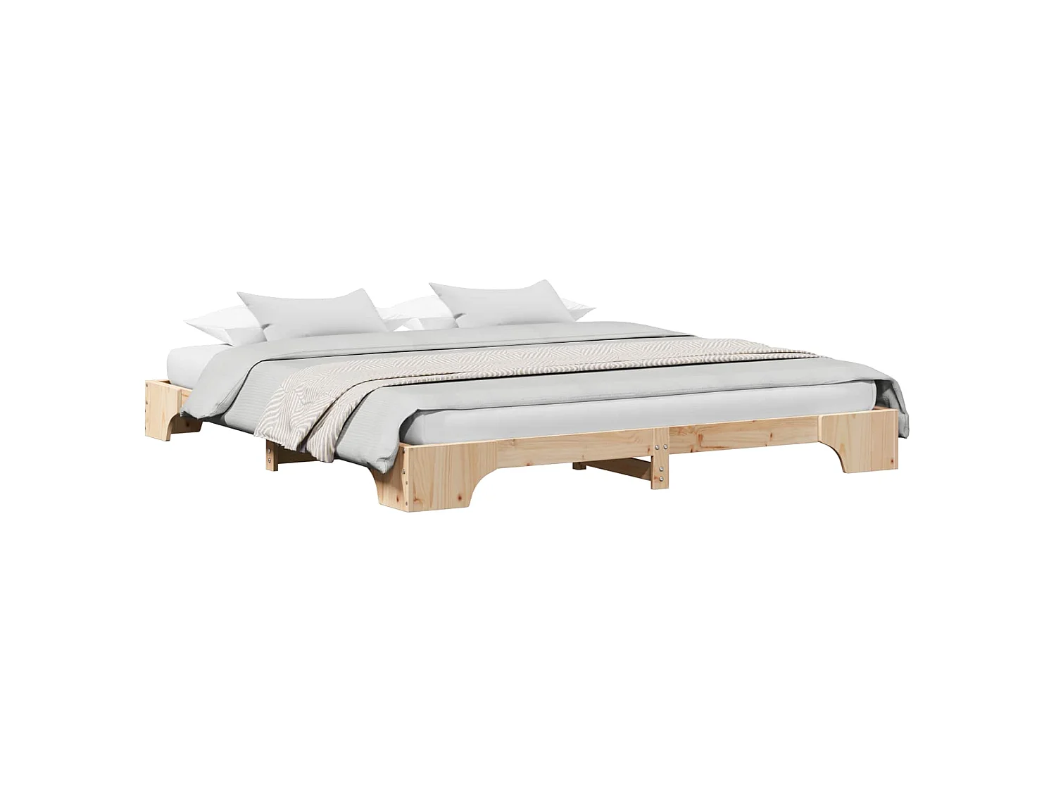 Bedframe Naturel 200 x 200 cm Massief grenenhout