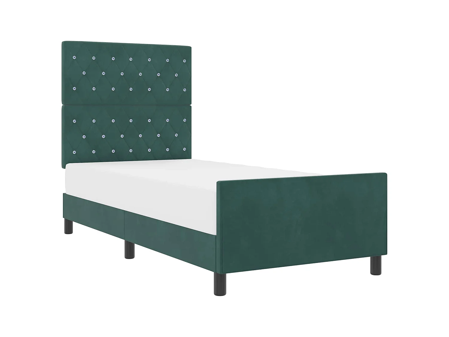 Boxspringbed met hoofdeinde Donkergroen 100 x 200 cm Fluweel