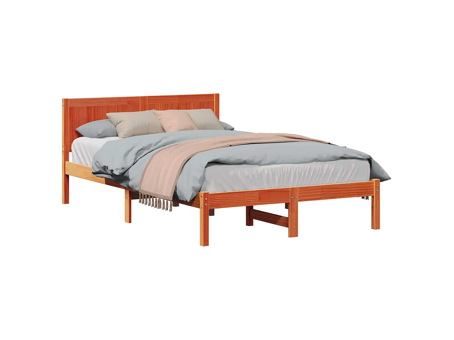 Bedframe Bruin 120 x 190 cm Massief grenenhout