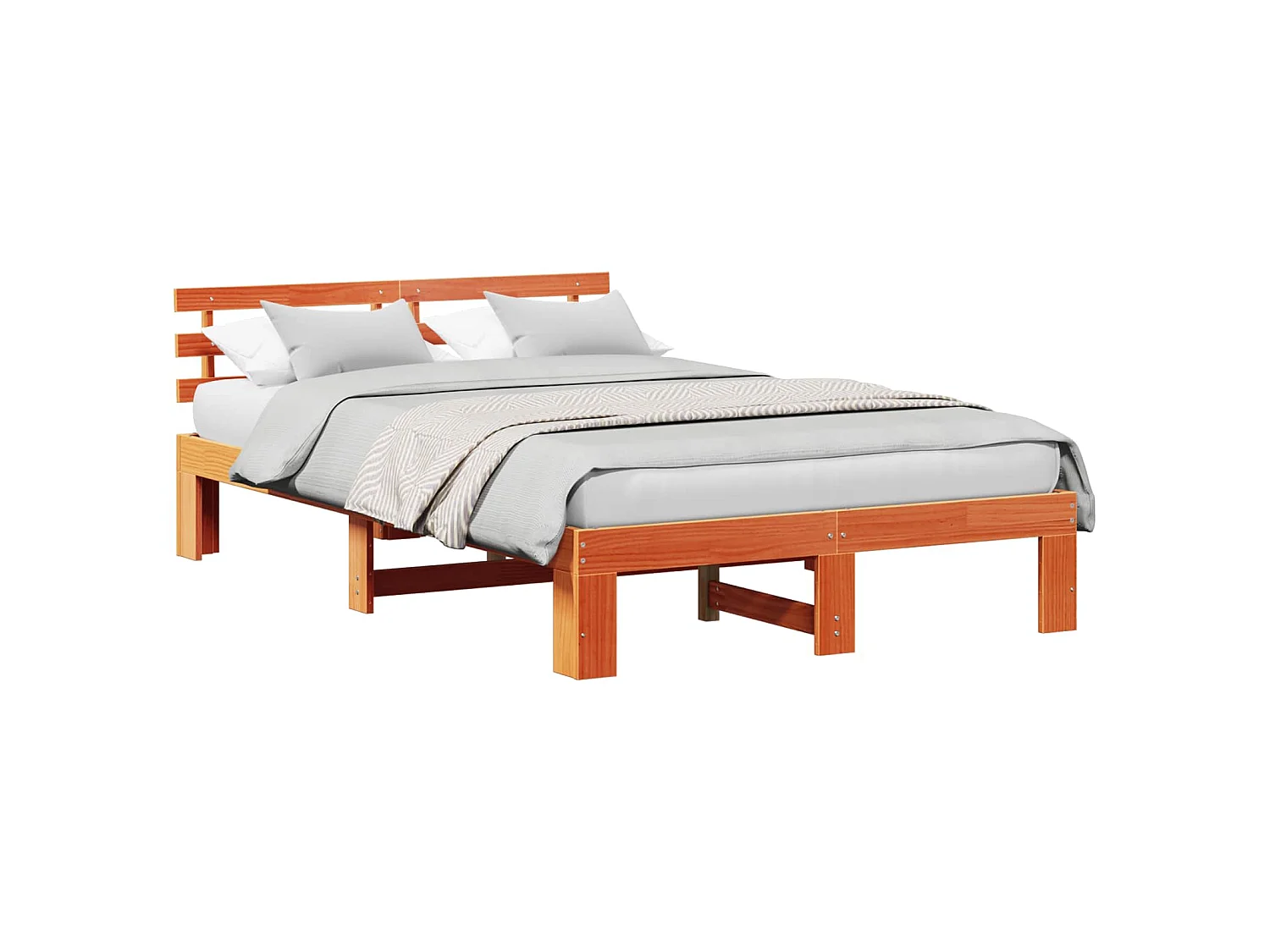 Bedframe Wasbruin 140 x 190 cm Massief grenenhout