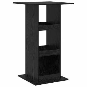 Bartafel met plank Zwart Eiken 60 x 60 x 100 cm Bewerkt hout