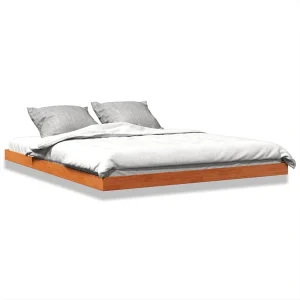 Bedframe massief grenenhout wasbruin 150×200 cm Bedframe massief grenenhout wasbruin 150×200 cm