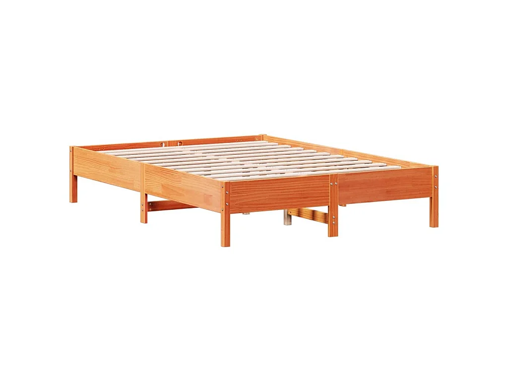 Bedframe zonder matras massief grenenhout wasbruin 160x200 cm