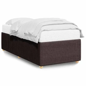 Bedframe zonder matras 80×200 cm stof donkerbruin