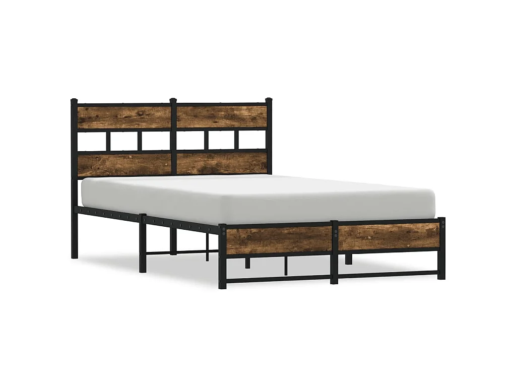 Bedframe zonder matras metaal gerookt eikenkleurig 120x200 cm