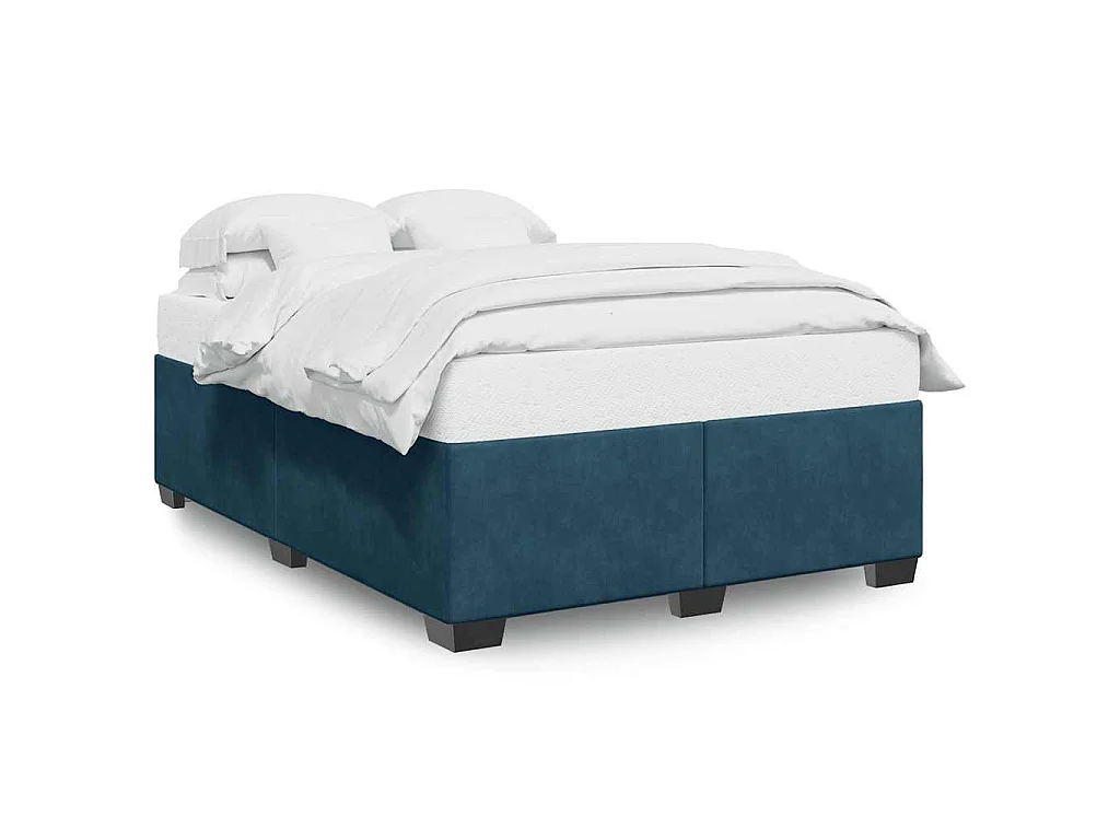 Bedframe fluweel blauw 140x200 cm