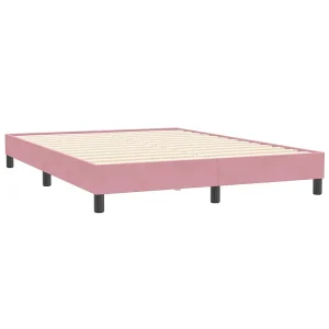 Bedframe zonder matras 140×210 cm fluweel roze Bedframe zonder matras 140×210 cm fluweel roze