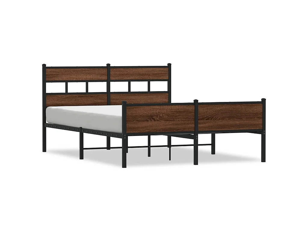 Bedframe zonder matras bewerkt hout bruin eikenkleur 140x200 cm