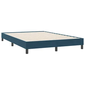 Bedframe zonder matras 140×220 cm fluweel donkerblauw Bedframe zonder matras 140×220 cm fluweel donkerblauw