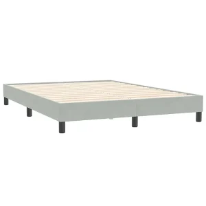 Bedframe zonder matras 140×210 cm fluweel lichtgrijs Bedframe zonder matras 140×210 cm fluweel lichtgrijs