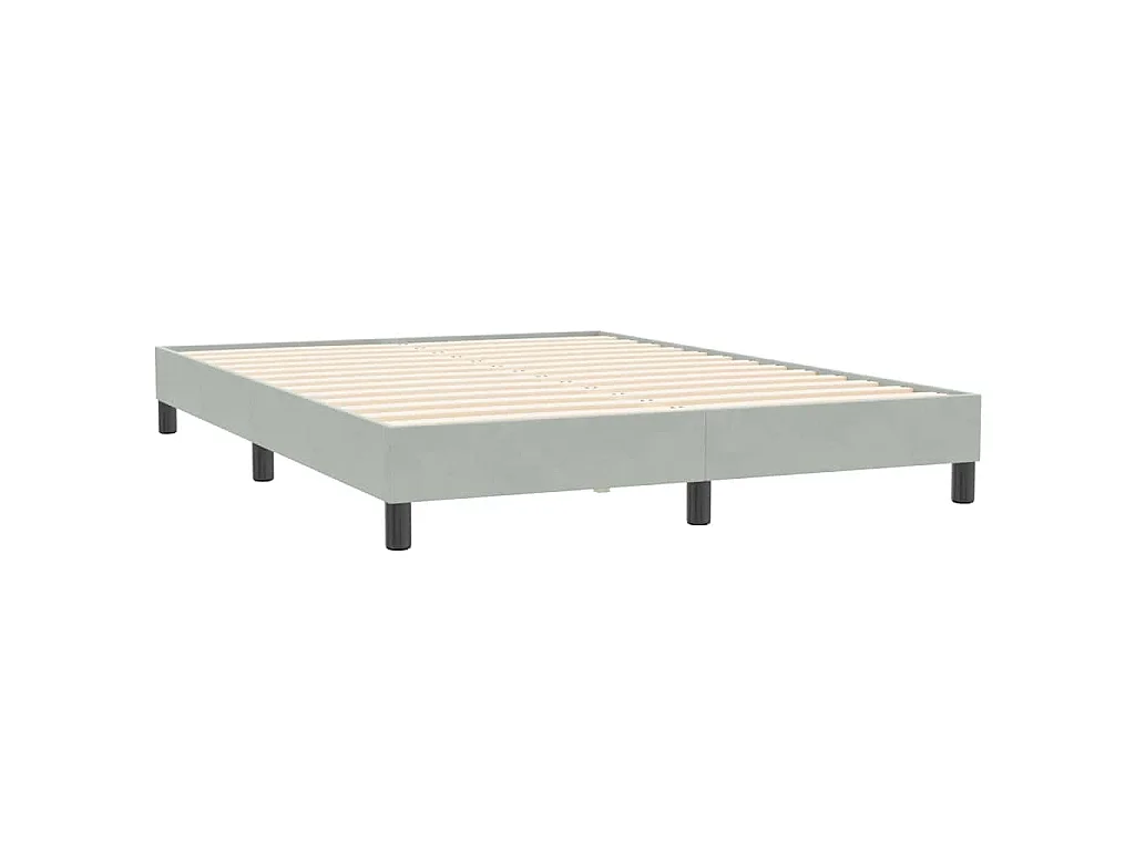 Bedframe zonder matras 140x210 cm fluweel lichtgrijs