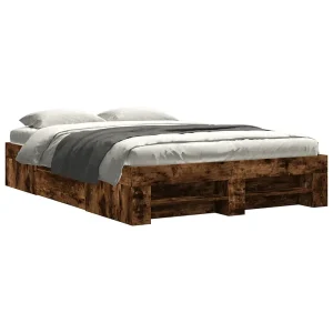 Bedframe zonder matras hout gerookt eikenkleurig 120×190 cm