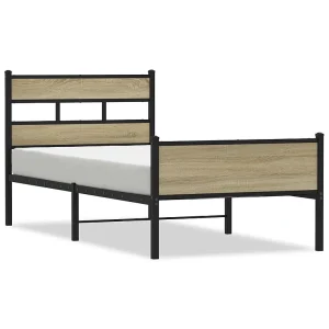 Bedframe zonder matras hout sonoma eikenkleurig 90×190 cm Bedframe zonder matras hout sonoma eikenkleurig 90×190 cm