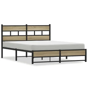 Bedframe zonder matras metaal sonoma eikenkleurig 160×200 cm Bedframe zonder matras metaal sonoma eikenkleurig 160×200 cm