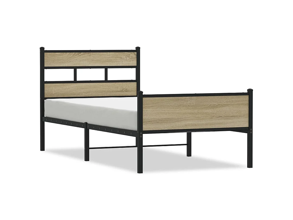Bedframe zonder matras hout sonoma eikenkleurig 75x190 cm
