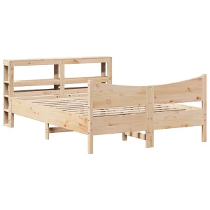 Bedframe met hoofdbord massief grenenhout 140×190 cm Bedframe met hoofdbord massief grenenhout 140×190 cm