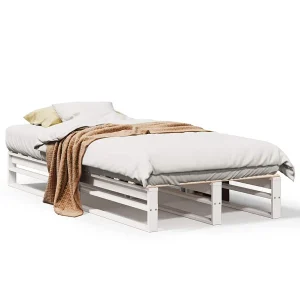 Bedframe zonder matras massief grenenhout wit 90×200 cm Bedframe zonder matras massief grenenhout wit 90×200 cm