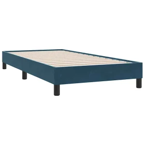 Bedframe zonder matras 80×220 cm fluweel donkerblauw Bedframe zonder matras 80×220 cm fluweel donkerblauw