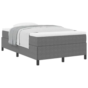 Boxspringbed Lichtgrijs 120 x 200 cm Katoen Stof Boxspringbed Lichtgrijs 120 x 200 cm Katoen Stof