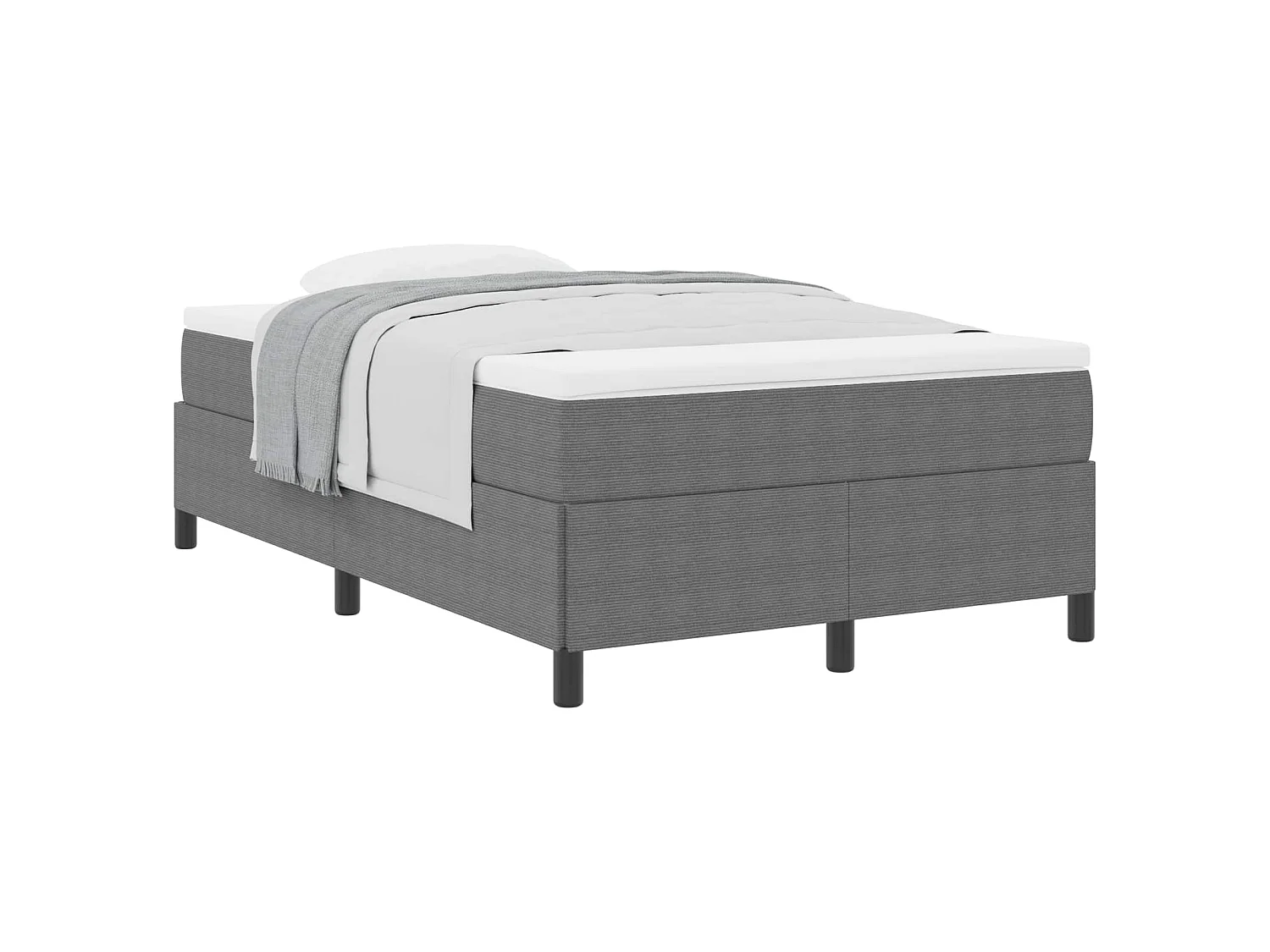 Boxspringbed Lichtgrijs 120 x 200 cm Katoen Stof